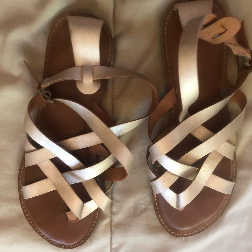 Gold Lane Bryant sandals sz 11